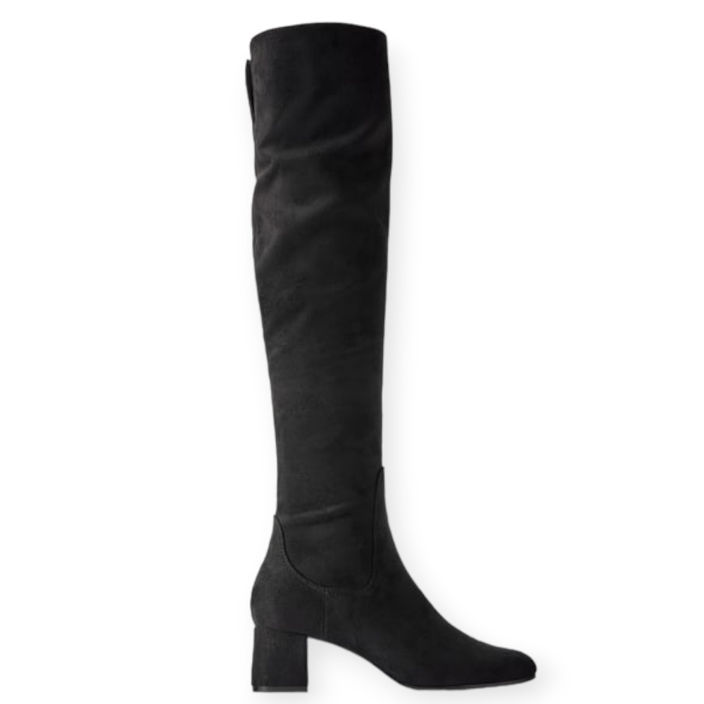 Zara Ultra High Black Clock Heel Knee High Boot US 5